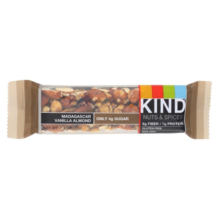 KIND Madagascar Vanilla Almond Bars, 1.41 Oz, Box of 12