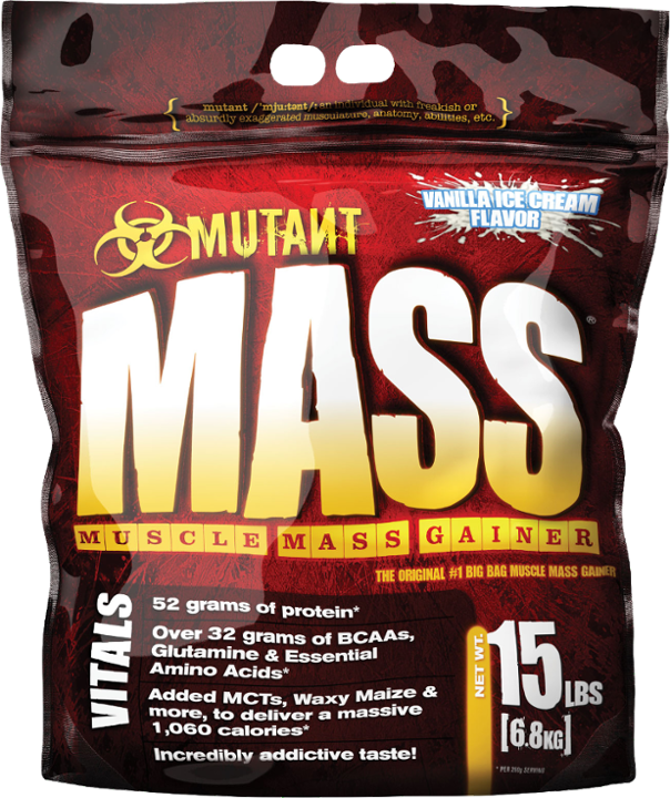 Muscle Mass Gainer Vanilla Cream Ice 15 Lbs by Mutant