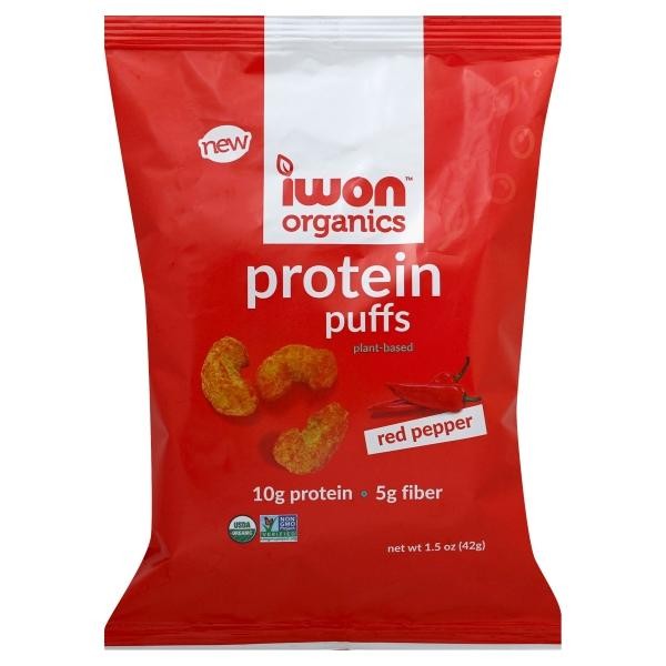 IWON Organics Plant-Based Protein Puffs Red Pepper, 42g