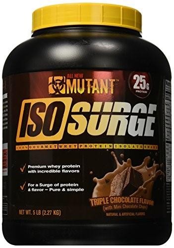 Mutant ISO Surge Whey Protein Powder Acts FAST to Help Recover  Build Muscle  Bulk and Strength  Uses Only High Quality Ingredients  5 Lb - Triple Cho