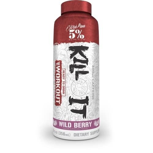 5% Nutrition Kill It Ready-to-Drink High Stim Pre Workout | 400mg Caffeine Energy Drink | Extreme Pump, Endurance, Focus & Hydration | Citrulline, Bet