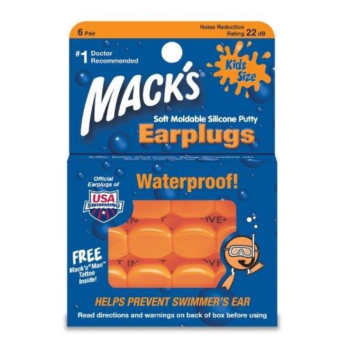 Kids Soft Moldable Silicone Ear Plugs 6 Pairs by Macks