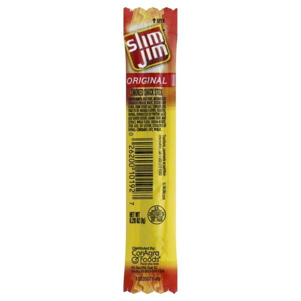 Slim Jim Original Snack Size Stick  0.28 OZ Meat Snacks  120 Count Box