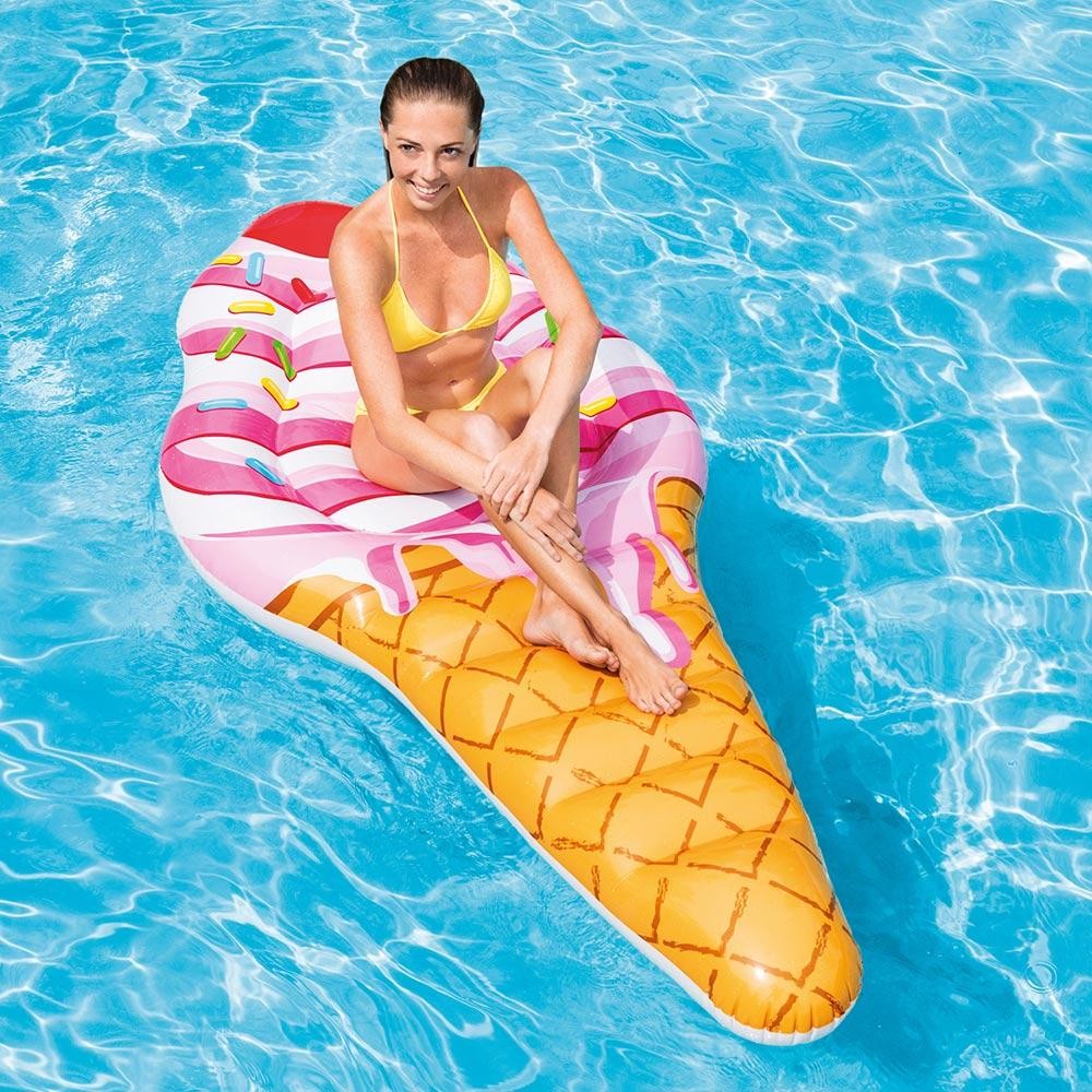 Intex Sprinkle Ice Cream Vinyl Inflatable Pool Float  Supports 220lbs