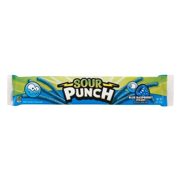 SOUR PUNCH® Straws  Blue Raspberry Chewy Candy  2 Oz Tray