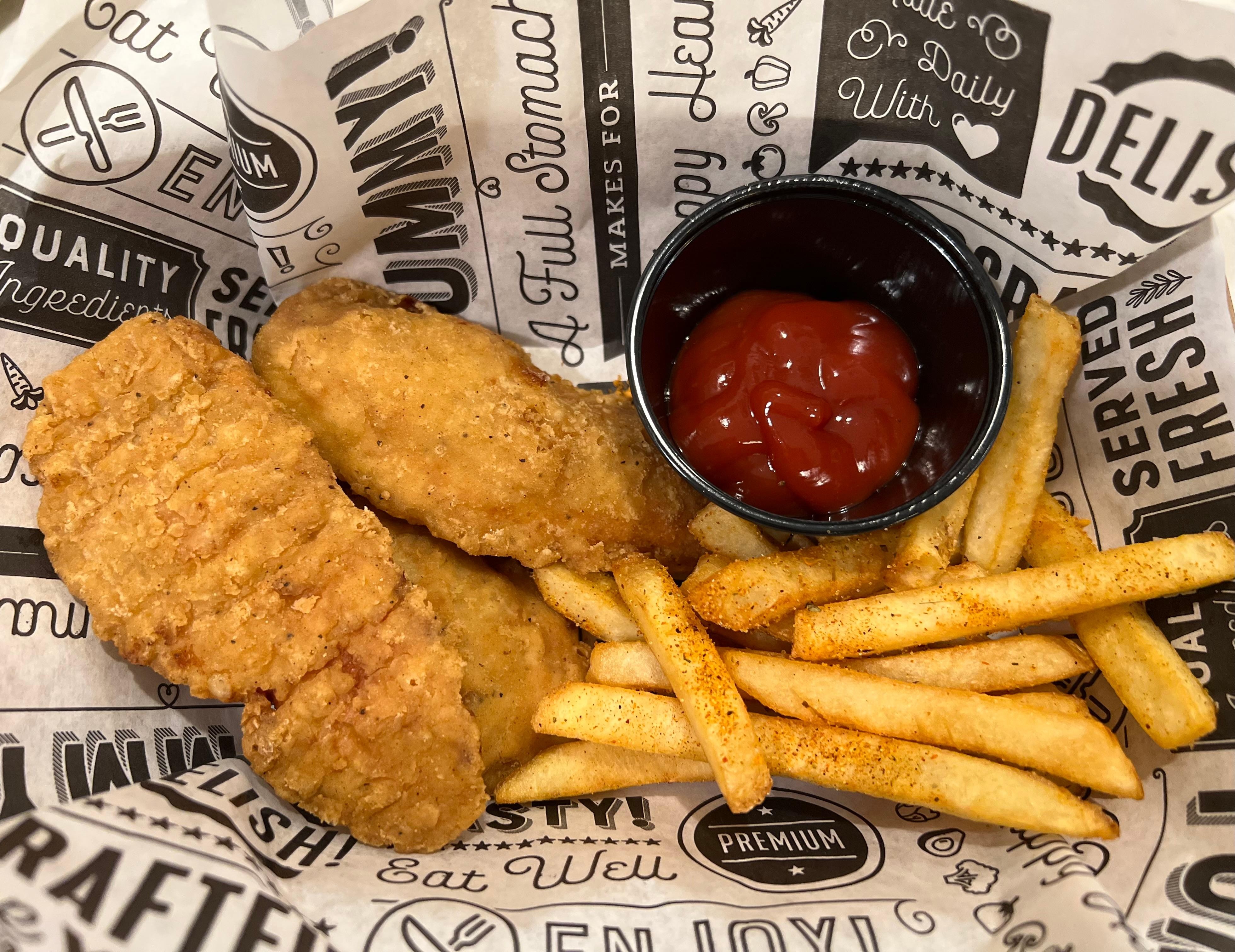 Chicken Tenders (3) and Seasoned Fries