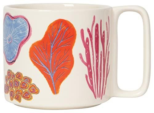 Cream & Red Coral Neptune Ceramic Mug