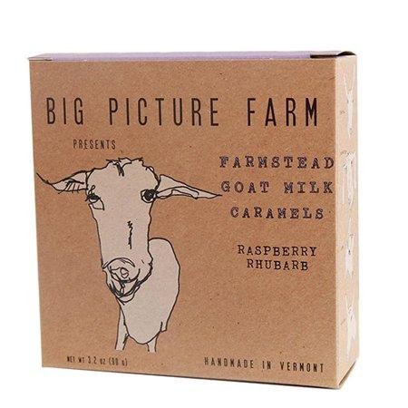 Raspberry Rhubarb Goat Milk Caramels by Big Picture Farm (3.2 Ounce)