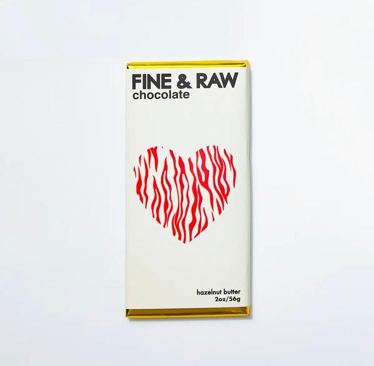 Fine & Raw Hazelnut Chocolate Bar Heart