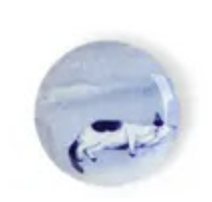 Miya Blue Cat Plate on Side 6.25"