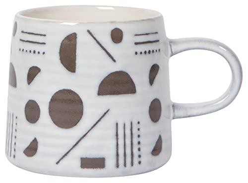 White & Black Geometric Domino Mug