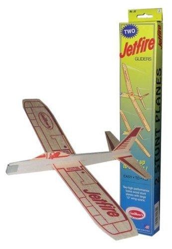 Jetfire Glider Plane Balsa Wood Natural 2 Pc