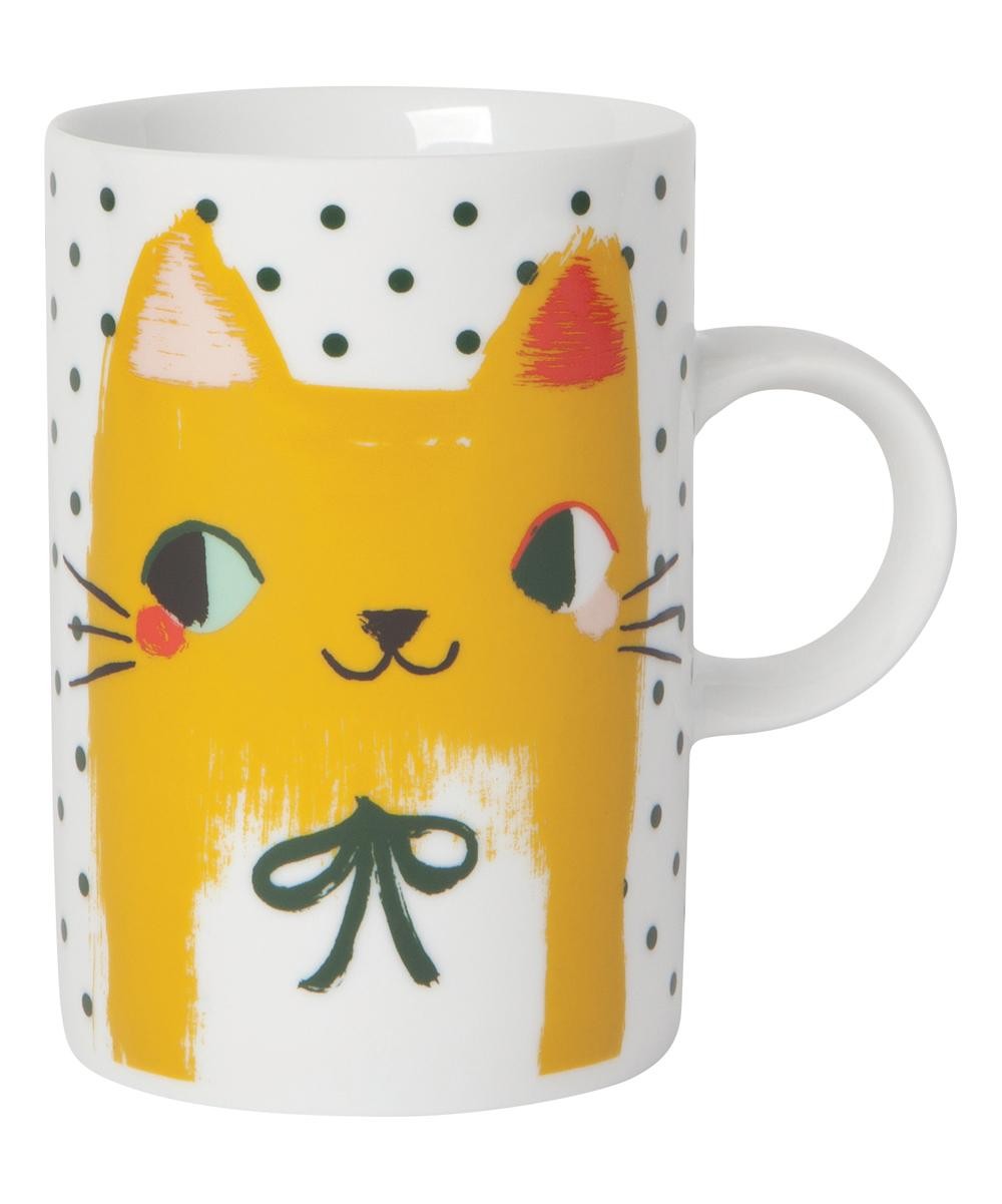 Yellow & White Meow Meow Mug