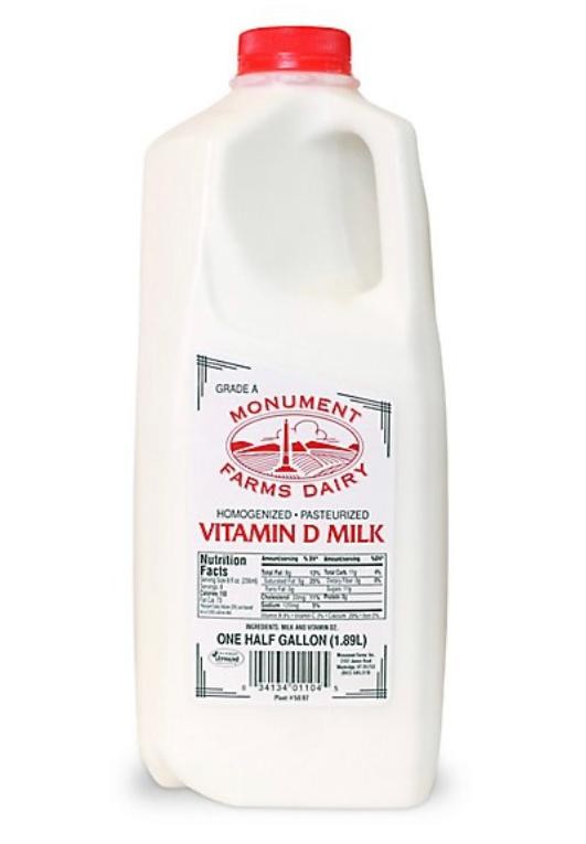 Monument Milk Whole Half Gallon