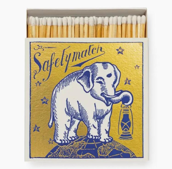 Archivist Gallery - Gold Elephant Square Matchbox