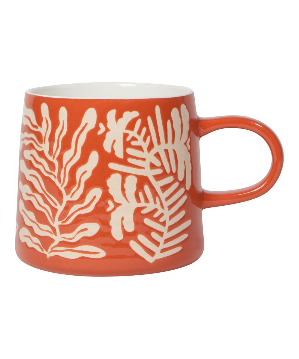 Red & White Floral Entwine Ceramic Mug