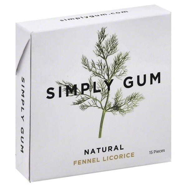 Simply Gum Natural Chewing Gum Natural Fennel 15 Pieces