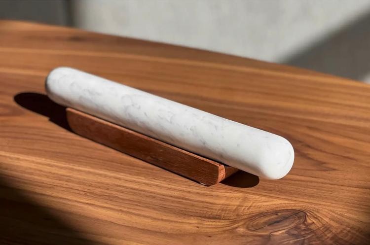 Marble Rolling Pin & Wood Base