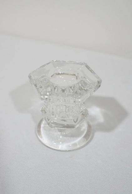 Glass Candlestick Holder Clear