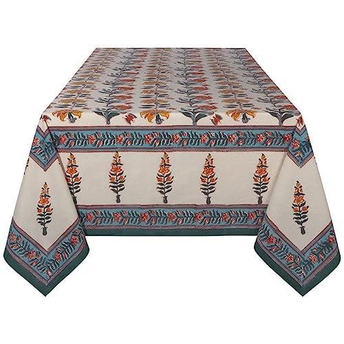 Now Designs Block Print 60" X 90" Tablecloth Marigold