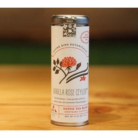 Flying Bird Vanilla Rose Ceylon - 6 Tea Bag Tin - Exotic Blend