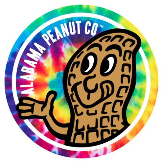 Circle Peanut Man Sticker - Tie Dye
