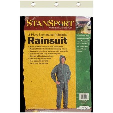 Stansport 2-Piece Laminated Industrial Rainsuit - Green