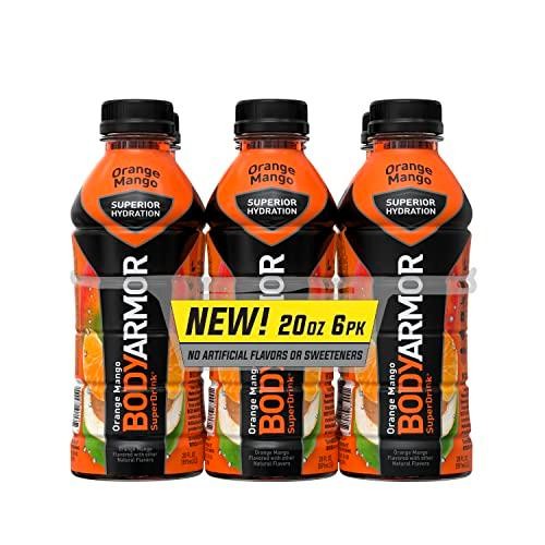 BODYARMOR Sports Drink Sports Beverage, Orange Mango, Natural Flavors with Vitamins, Potassium-Packed Electrolytes, Perfect for Athletes, 20 Fl Oz (Pa