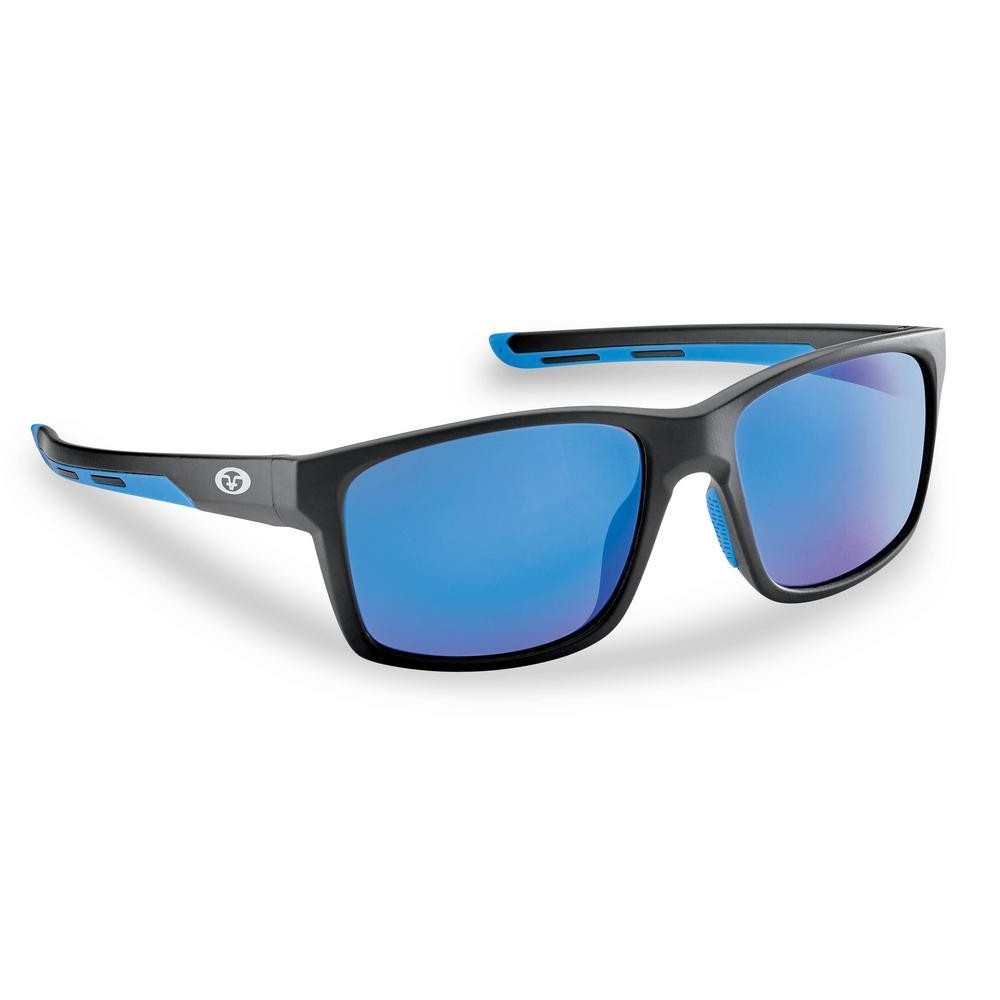 Flying Fisherman Freeline Polarized Sunglasses - Matte Black/Smoke Blue Mirror