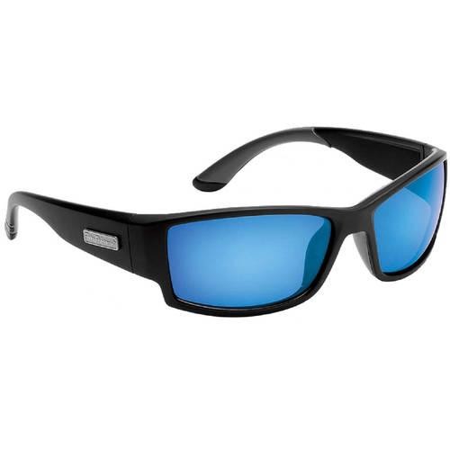 Flying Fisherman Razor Polarized Sunglasses - Matte Black/Smoke Blue Mirror