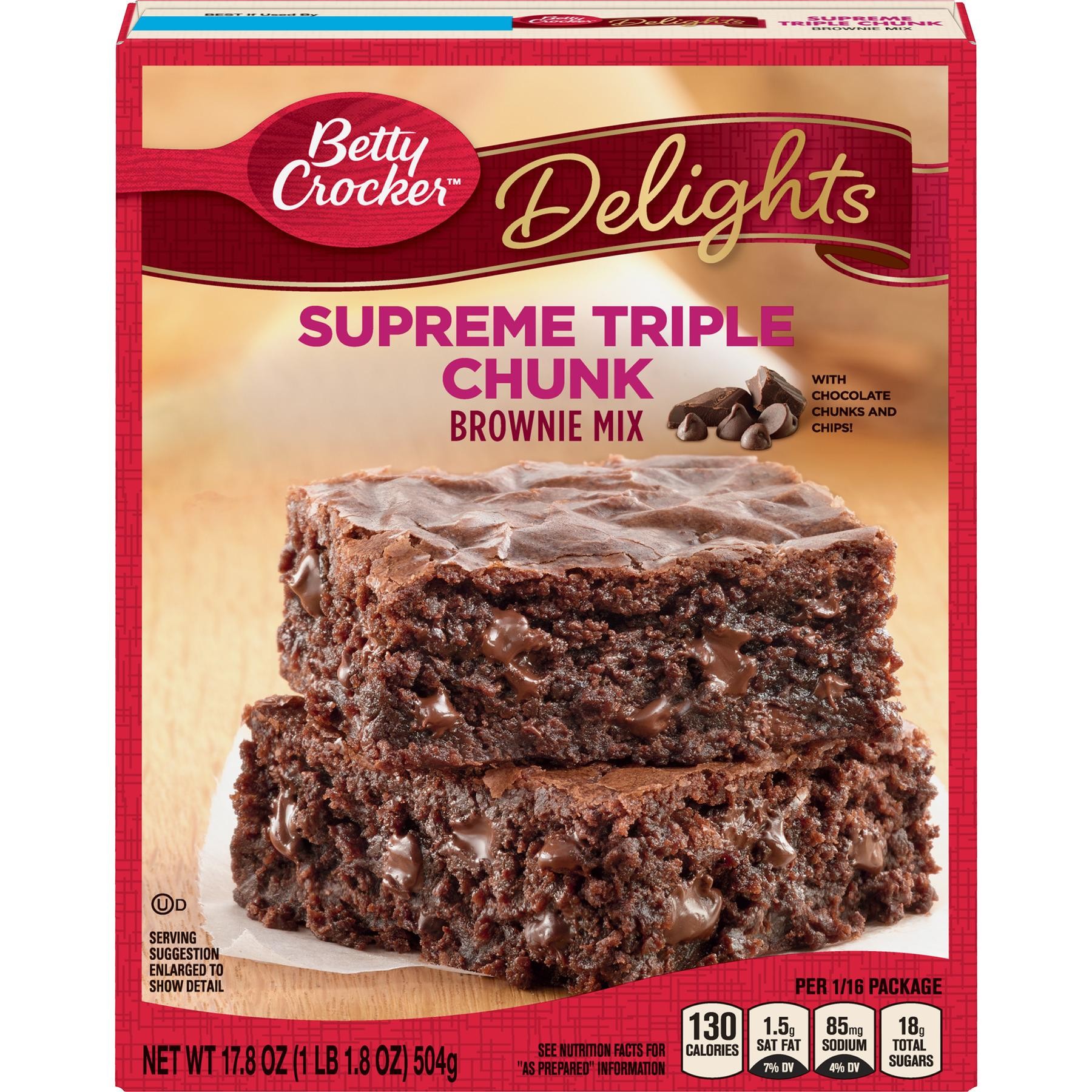 Baking Delights Triple Chunk Supreme Brownie Mix Box