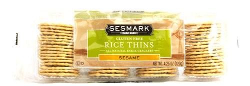 Sesmark, Rice Thins, Rice Snack Crackers, Sesame, 4.25 Oz (120 G)