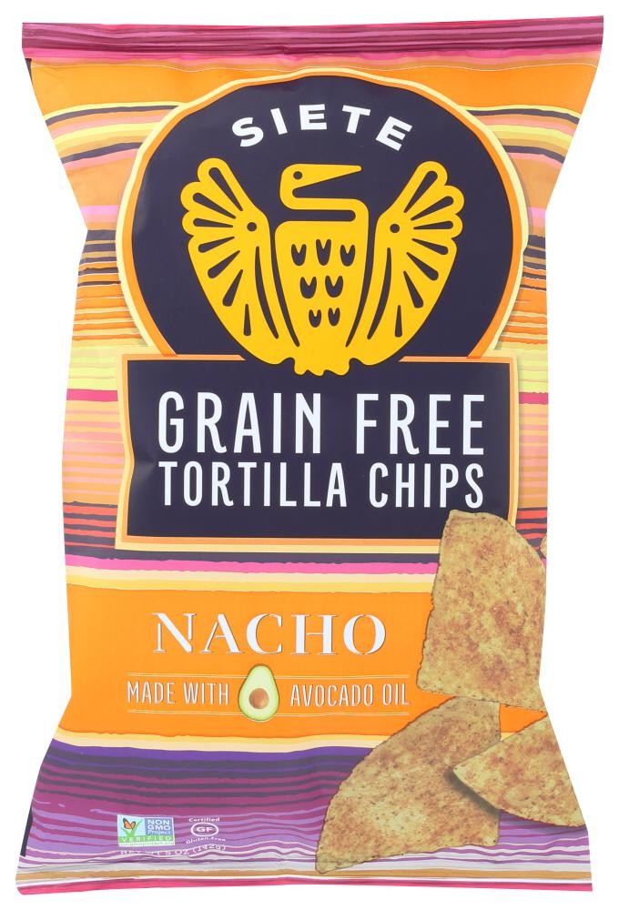 Siete Grain Free Tortilla Chips, Nacho, 4 Oz - 5 Oz