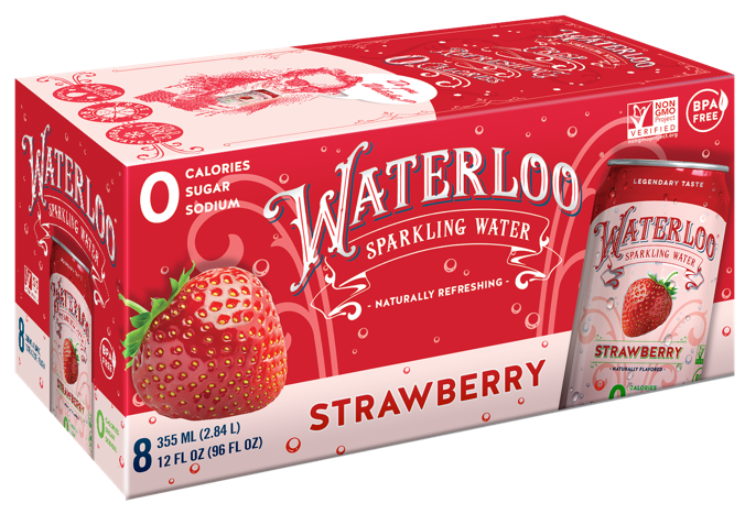 Waterloo 237984 12 Fl Oz Strawberry Sparkling Water