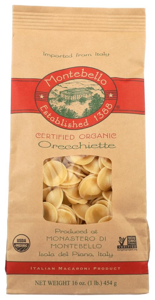 Montebello Organic Pasta Orecchiette 16 Oz
