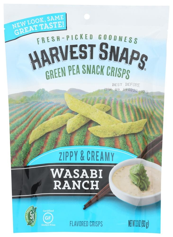 Calbee Gluten Free Harvest Snaps Snapea Crisps Wasabi Ranch 3.3 Oz