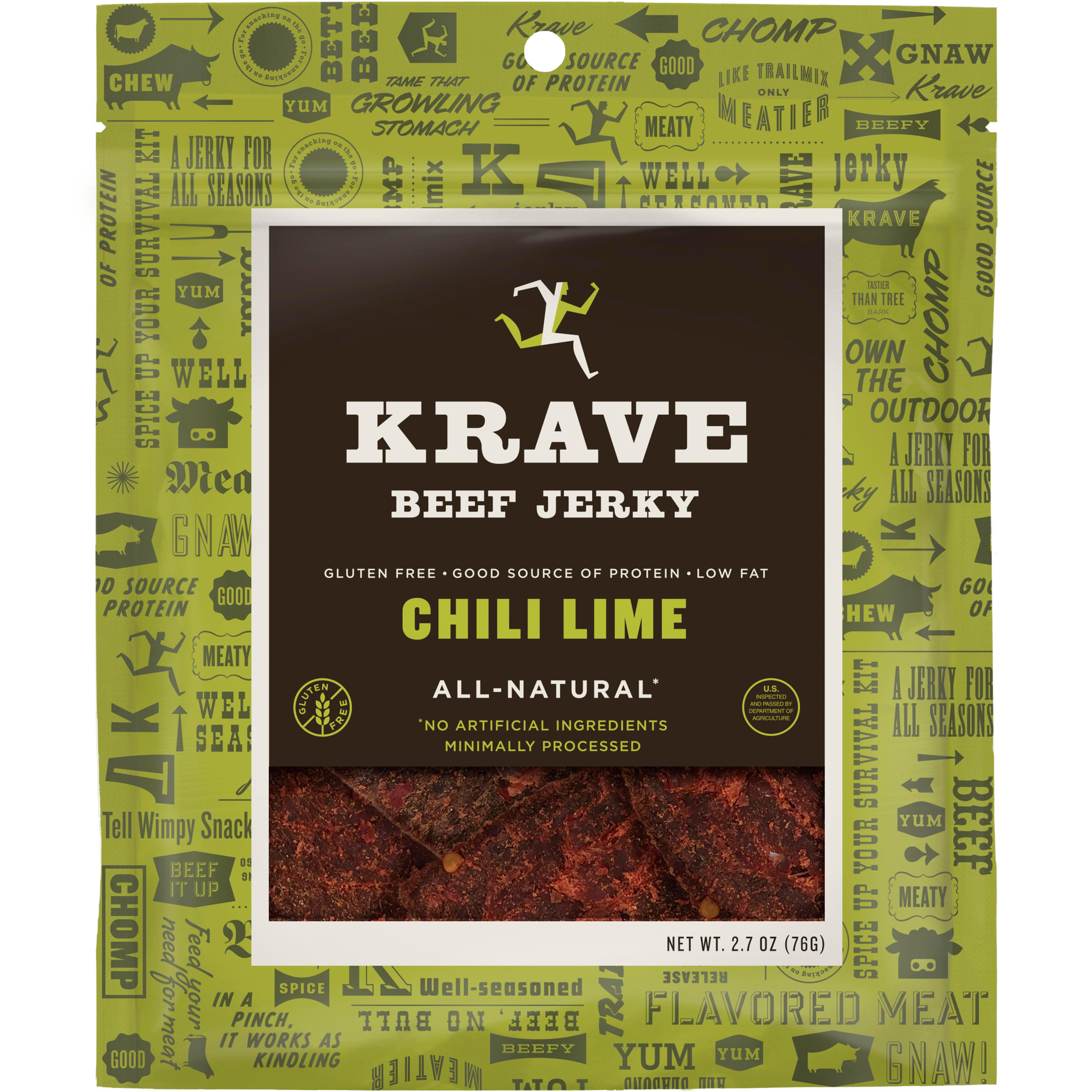 Jerky Beef Chili Lime Case of 8 X 2.7 Oz by Krave