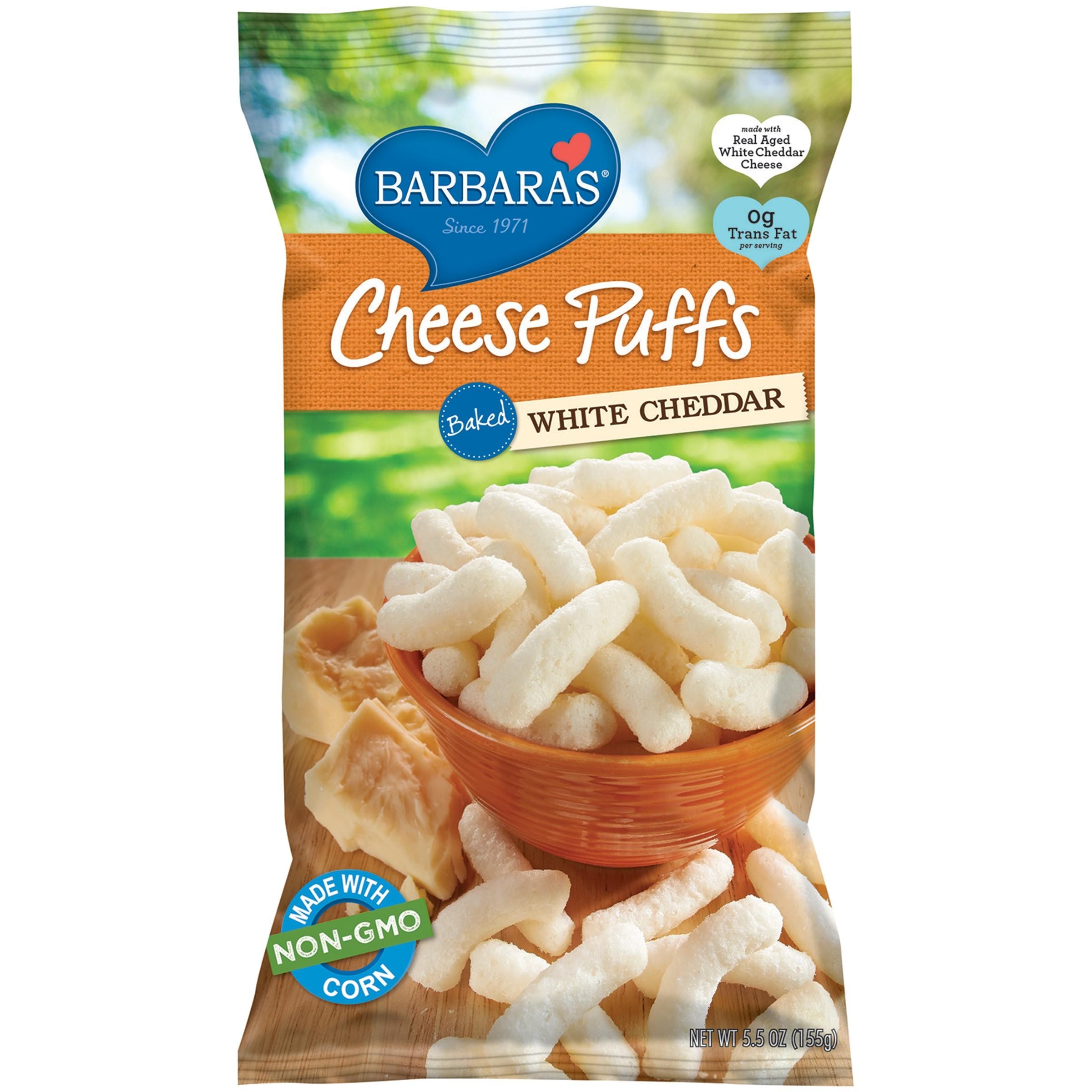 Barbara's Baked Cheese Puffs White Cheddar 5.5 Oz