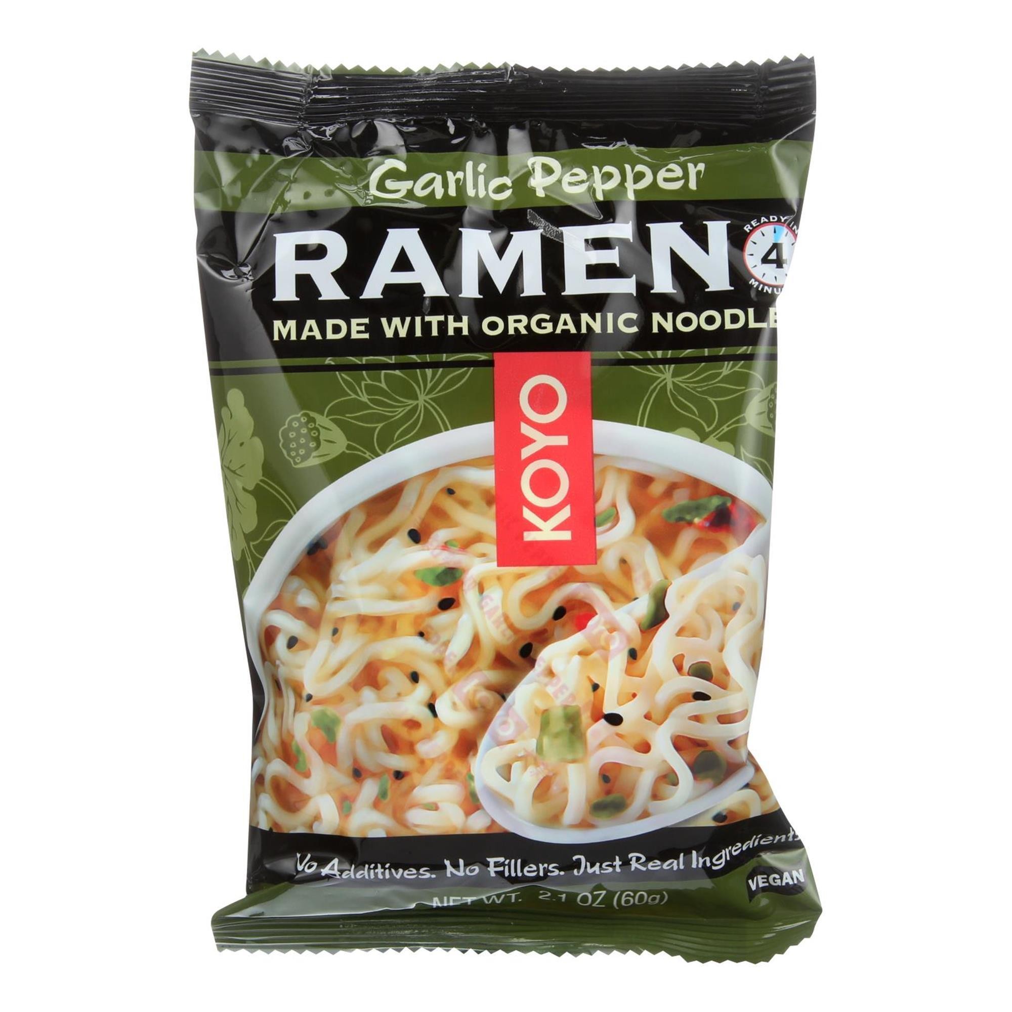 Koyo Ramen Made with Organic Noodles Garlic Pepper 2.1 Oz