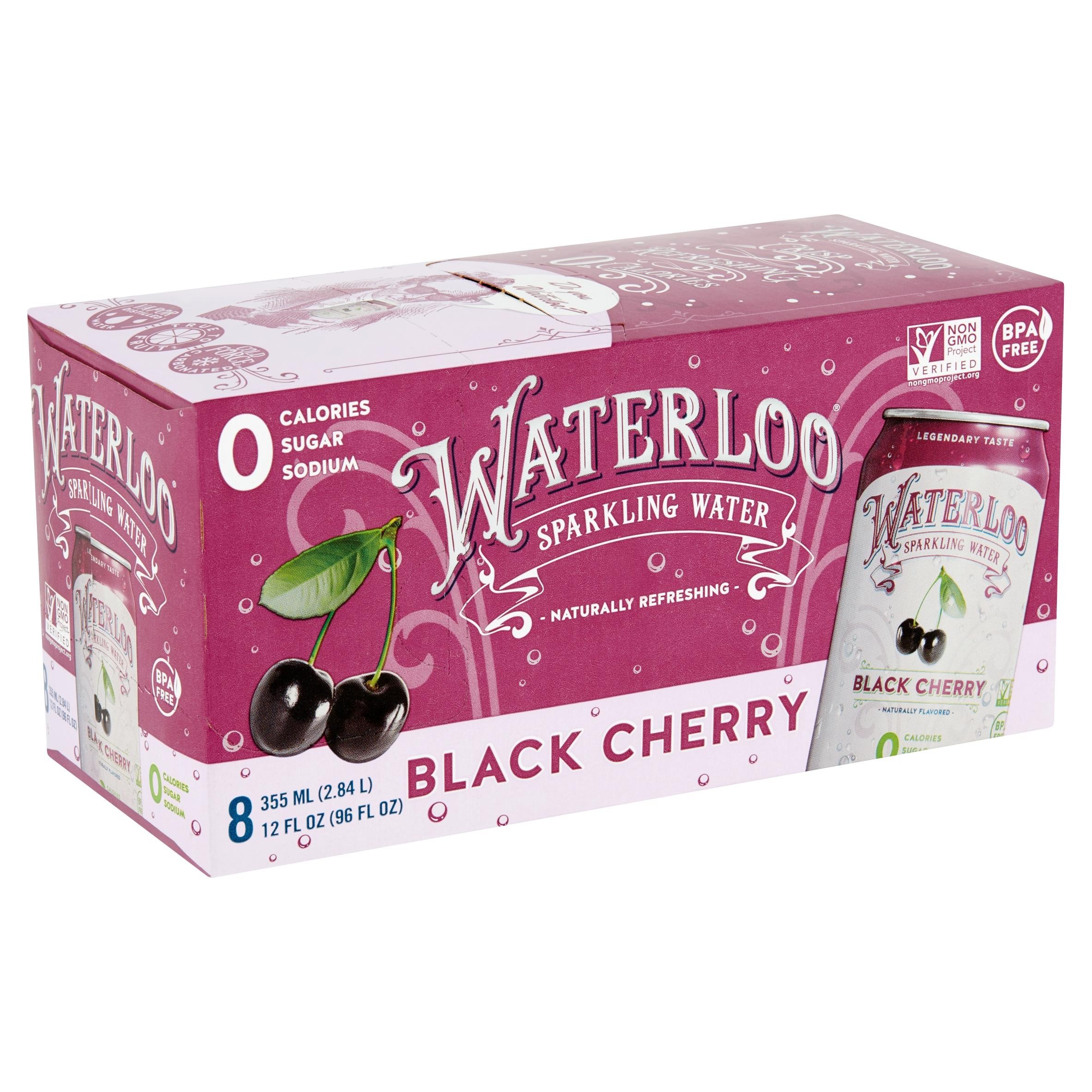 Waterloo Sparkling Water Black Cherry - 12.0 Oz X 8 Pack