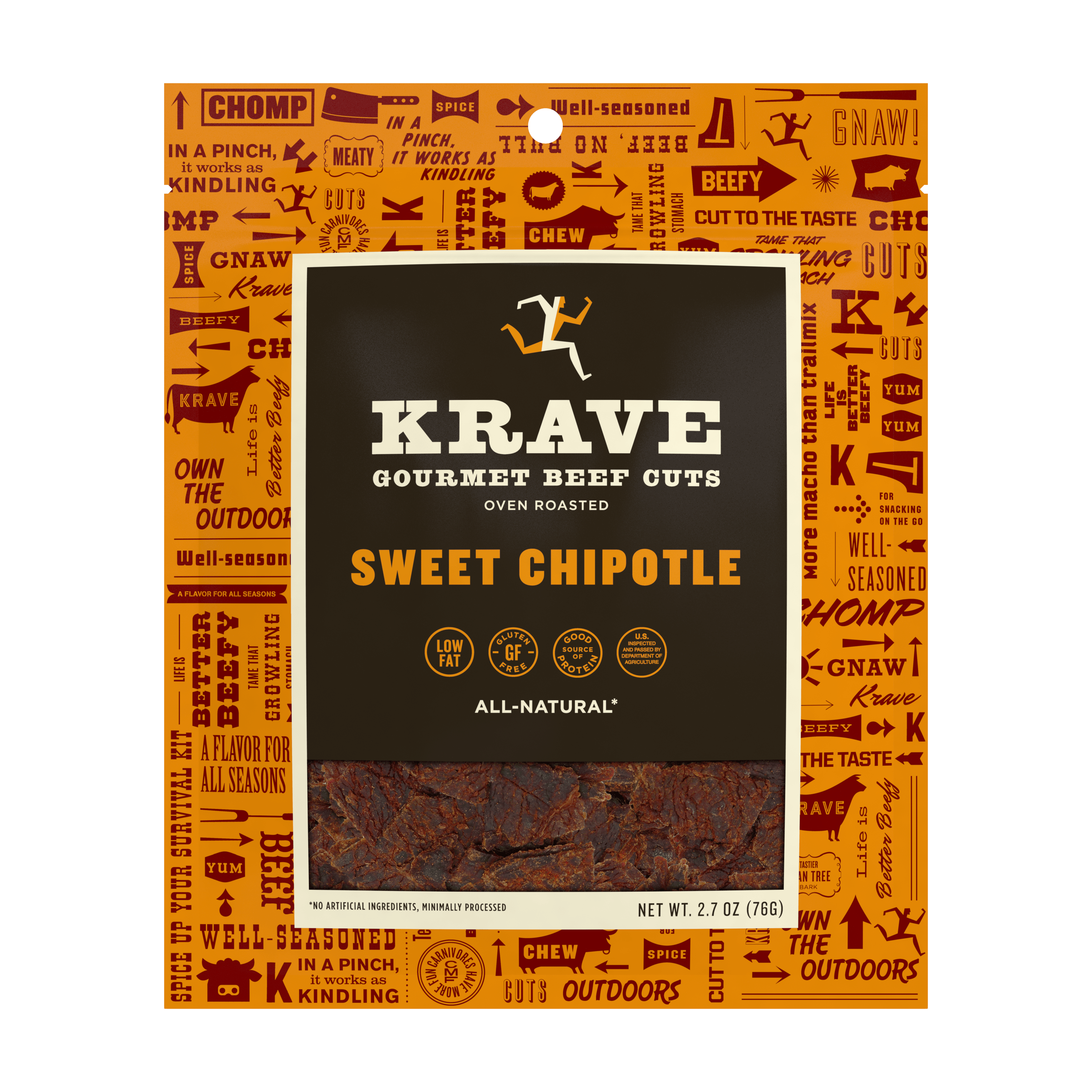 ALL-NATURAL BEEF JERKY (Sweet Chipotle) (2.7oz) 76g