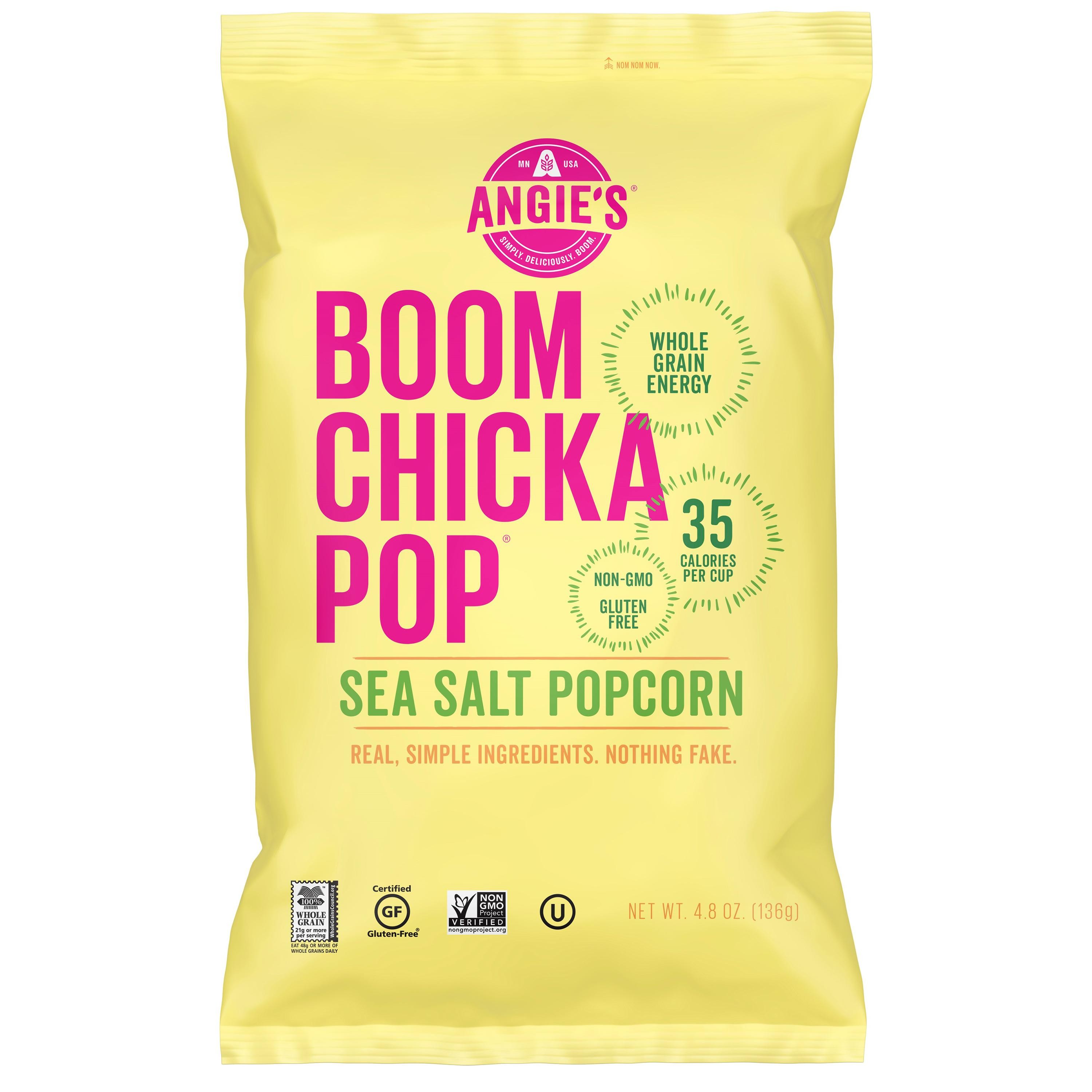Angie S Kettle Corn Boom Chicka Pop Sea Salt Popcorn  4.8 Oz