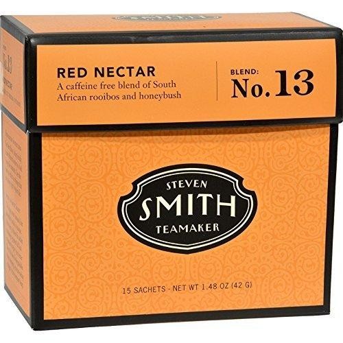 Smith Teamaker | Red Nectar No. 13 - Rooibos & Honeybush | Caffeine-Free Rooibos Blend (15 Sachets - 1.48oz)