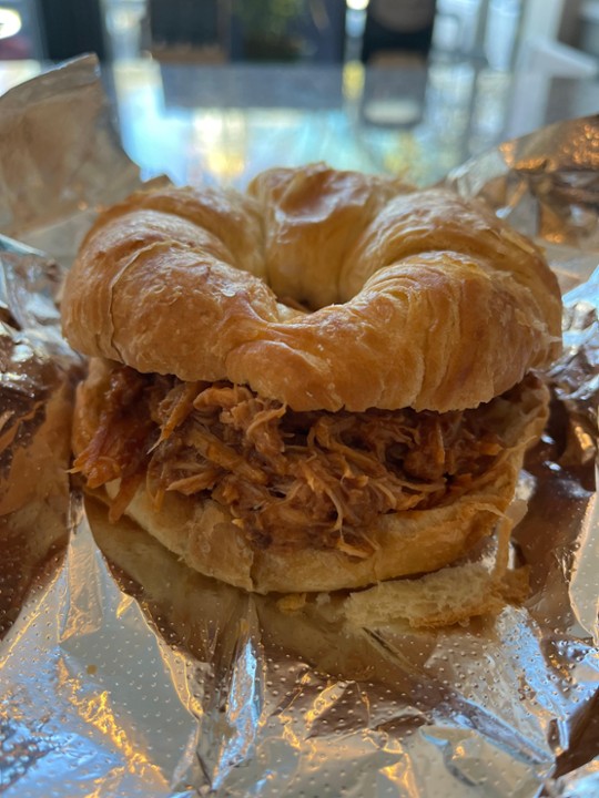 Hot Sandwich Special BBQ Pulled Chicken on a Croissant