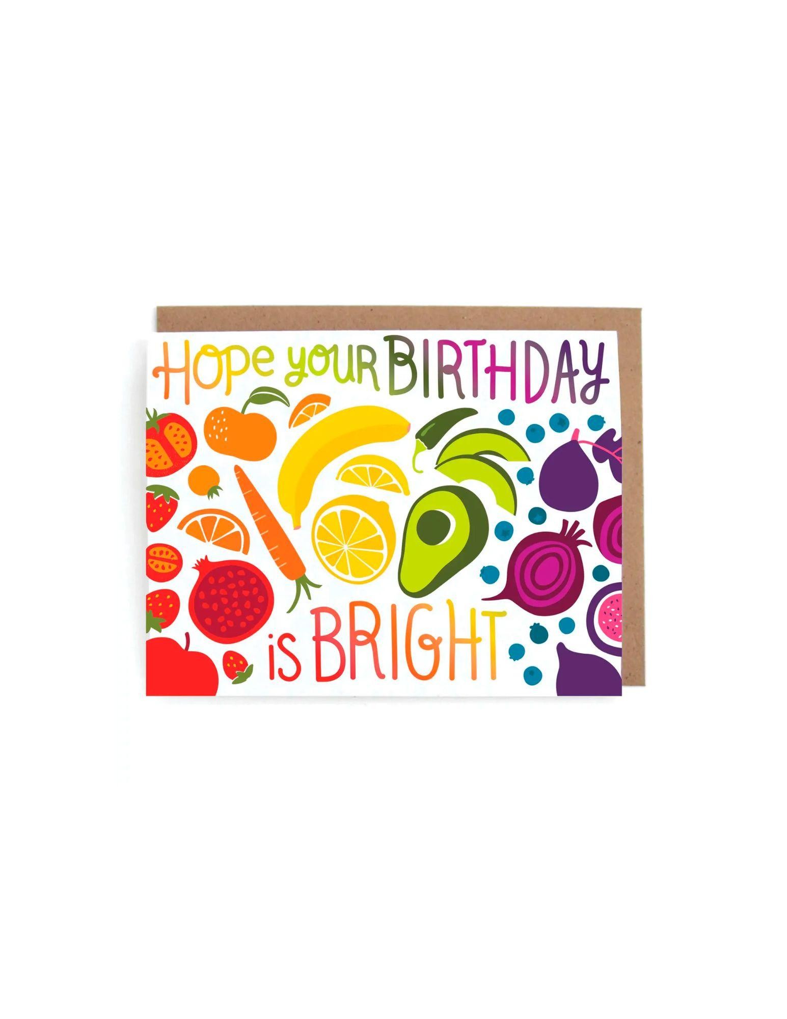 Food Rainbow Bright Birthday Card