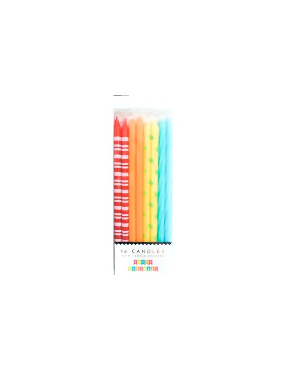 Mixed Rainbow 16 Candle Set