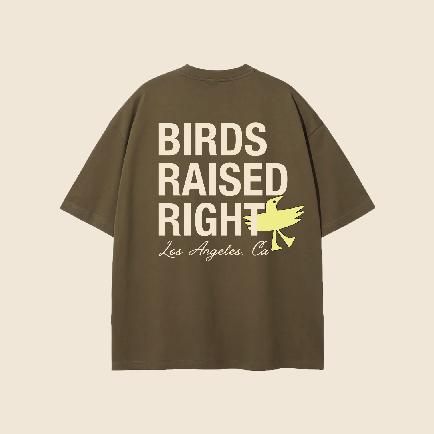 BIRDS RAISED RIGHT TEE - BROWN