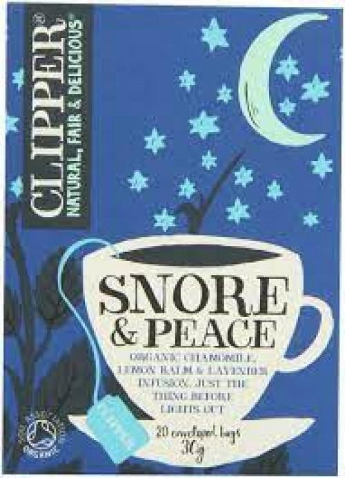 Clipper Organic Snore & Peace Chamomile Lemon Balm & Lavender 20 Tea Bags 30g