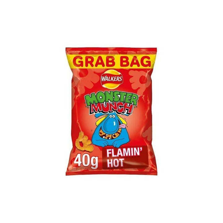 Walkers Crisps - Monster Munch Flaming Hot 40g