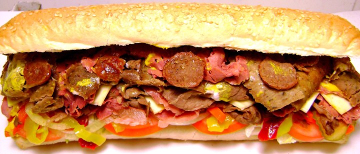 12" Challenger Sub (Roast+Corn+Gyro+Sasg) With Fries